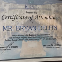 Certificate for Customer Service Excellence
