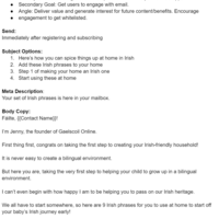 Language guide automation email