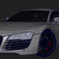 Audi R8 3D Modeling + Wireframe