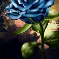 An illustration of a beautiful blue rose