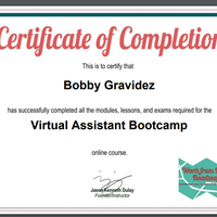 Certificate of Completion Va BootCamp