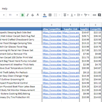 Google sheets to list the items  reseached
