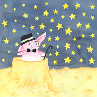 Bunny - colored pencil