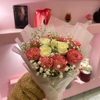 I handcrafted this ribbon rose bouquet