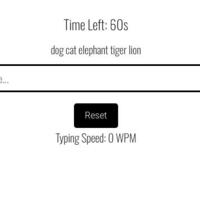 Simple Typing Tester created using HTML, CSS & JavaScript