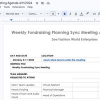 MEETING AGENDA