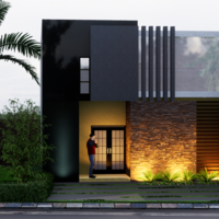 Modern House Exterior 3D visualization