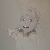 Boy Learns Spoon Skill