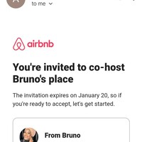 Co-hosting invitation from a Host on Airbnb