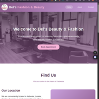 Del's fashion and beauty website landing page
