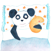 Panda - colored pencil 