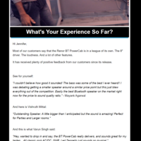 Klavio speaker post purchase email copywriting and design