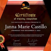 Certificate on GVA training