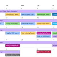 Example of content calendar I created