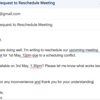 Template email for rescheduling meeting