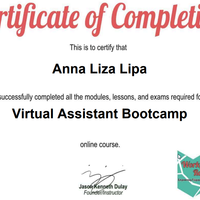Certificate of Completion - Virtual Assistant