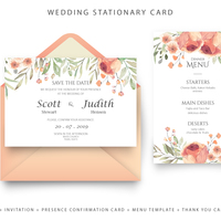 Wedding Invitation Envelop Post Card Design