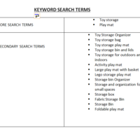 KEYWORD SEARCH TERMS (work sample