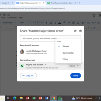 File organisation using Google Docs
