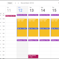 Calendar of events
