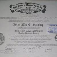 My College diploma as a Management Graduate