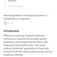 My portfolio on effective monitoring of patients trea