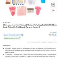 Mermaid Party Supplies Title and Bullets