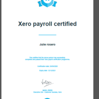 Certificate as Xero Payroll Advisor