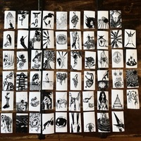 58 of the 78 Blind Tarot deck illustrations