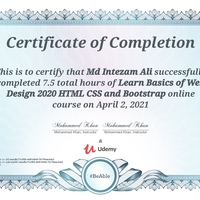Basics of Web Design 2020 HTML CSS and Bootstrap Certificate