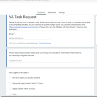 Survey form using Google forms