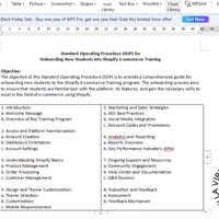Standard Operating Procedure (SOP)