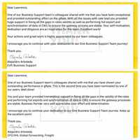 EVP/CFO Commendation