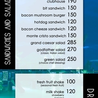 Grand Grill poolside menu