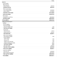 Sample extracting balance sheet