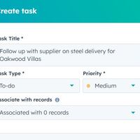 Task Created on hubspot