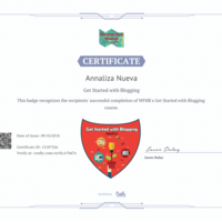 Get Started with Blogging Certificate