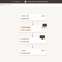 Zapier Folder Creation and Subtask Automation