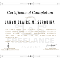 15-hour VA Training Course Certificate