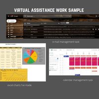 Email management, excel charts, calendar management tasks