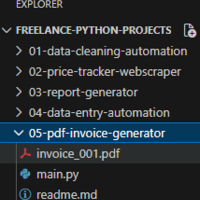 Folder View:  Invoice Generator Files