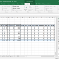 Pivot of an inventory report