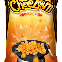 Cheezam Cheese snack packaging
