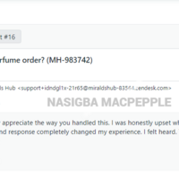 Customers reply after smooth resolution