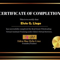 Certification of Completion Real State