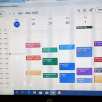 Organized calendar showing scheduling and task management s