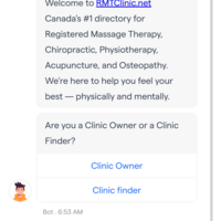 AI Chatbot created for rmtclinic.net 