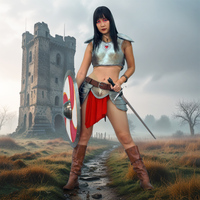Image manipulation: Back, Lighting, shield and armor added