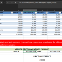 VLOOKUP+MATCH Pivot Table