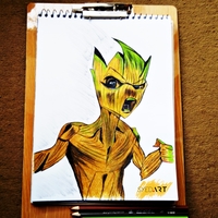 Baby Groot Color Drawing
